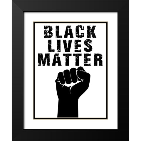 Black Lives Matter 2 Black Modern Wood Framed Art Print with Double Matting by Prime, Marcus