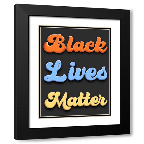 Bright BLM Black Modern Wood Framed Art Print with Double Matting by Prime, Marcus