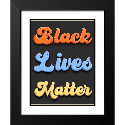 Bright BLM Black Modern Wood Framed Art Print with Double Matting by Prime, Marcus