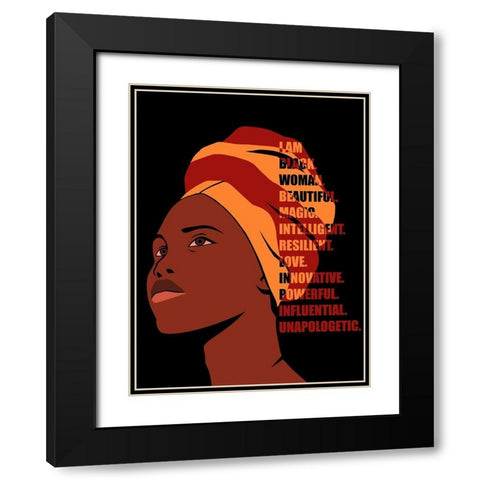 Beautiful Woman Black Modern Wood Framed Art Print with Double Matting by Prime, Marcus