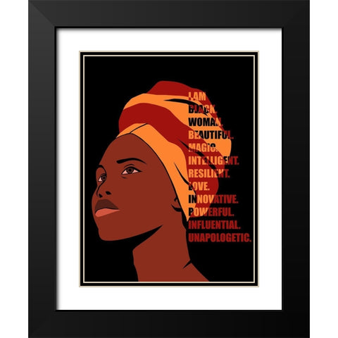 Beautiful Woman Black Modern Wood Framed Art Print with Double Matting by Prime, Marcus