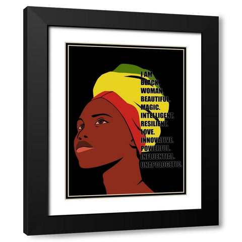 Beautiful Woman 2 Black Modern Wood Framed Art Print with Double Matting by Prime, Marcus