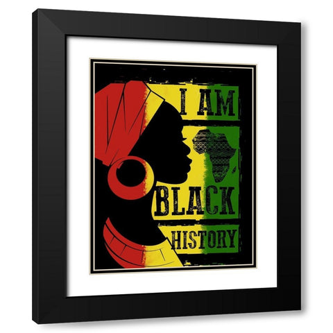 I Am Black History Black Modern Wood Framed Art Print with Double Matting by Prime, Marcus