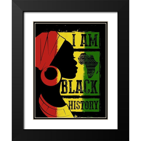 I Am Black History Black Modern Wood Framed Art Print with Double Matting by Prime, Marcus