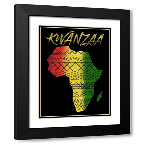 Kwanzaa Black Modern Wood Framed Art Print with Double Matting by Prime, Marcus