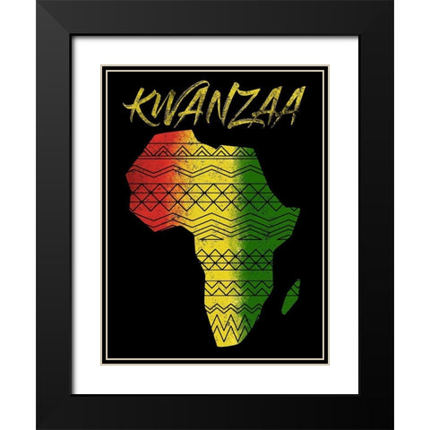 Kwanzaa Black Modern Wood Framed Art Print with Double Matting by Prime, Marcus