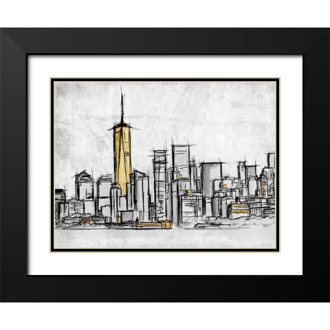 City Of Gold 2 Black Modern Wood Framed Art Print with Double Matting by Prime, Marcus
