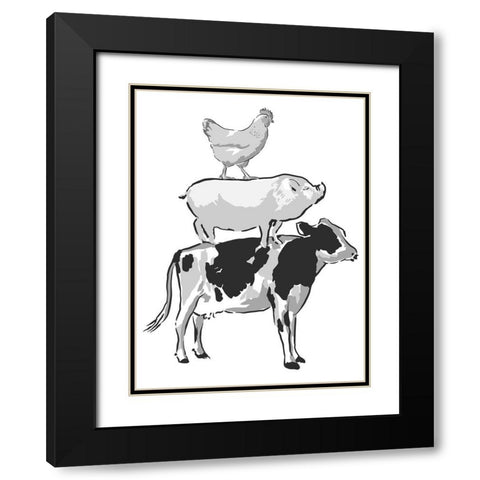 Barn Friends 2 Black Modern Wood Framed Art Print with Double Matting by Prime, Marcus