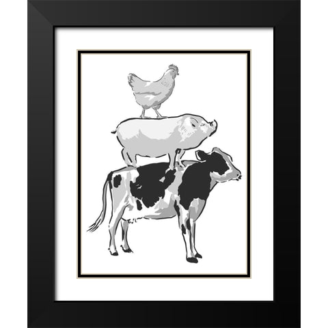 Barn Friends 2 Black Modern Wood Framed Art Print with Double Matting by Prime, Marcus
