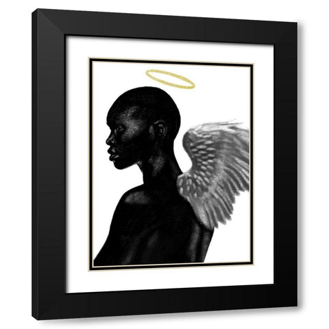 Guardian Angel Black Modern Wood Framed Art Print with Double Matting by Prime, Marcus