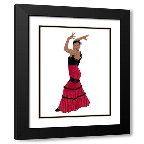 Flamingo Dancer 2 Black Modern Wood Framed Art Print with Double Matting by Prime, Marcus
