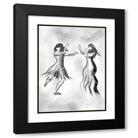 Dancing Friends 1 Black Modern Wood Framed Art Print with Double Matting by Prime, Marcus