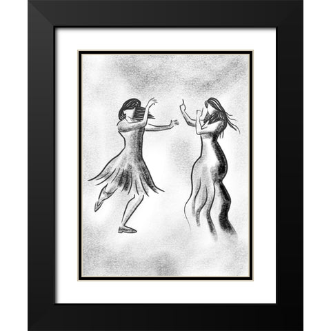 Dancing Friends 1 Black Modern Wood Framed Art Print with Double Matting by Prime, Marcus