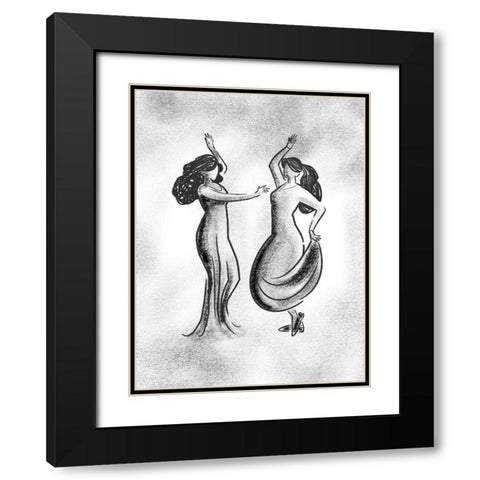 Dancing Friends 2 Black Modern Wood Framed Art Print with Double Matting by Prime, Marcus