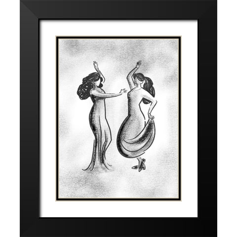 Dancing Friends 2 Black Modern Wood Framed Art Print with Double Matting by Prime, Marcus