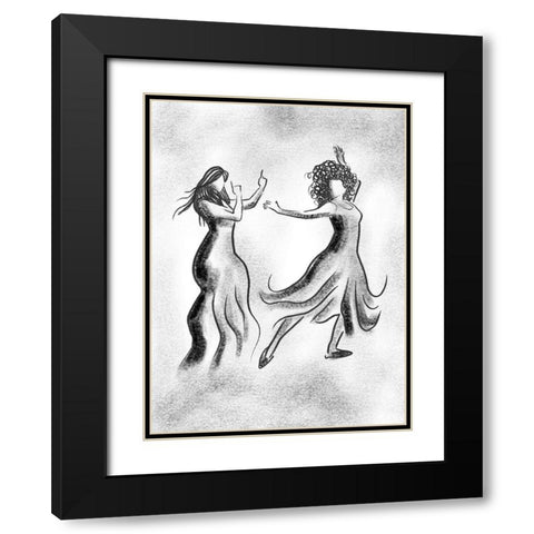 Dancing Friends 3 Black Modern Wood Framed Art Print with Double Matting by Prime, Marcus