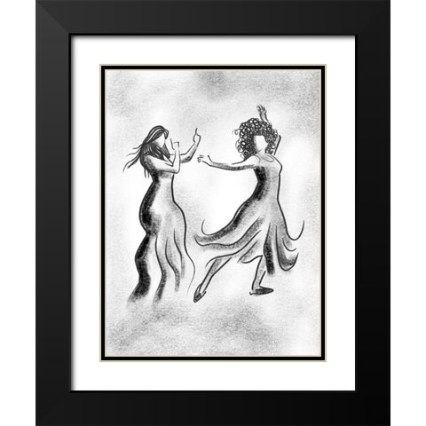 Dancing Friends 3 Black Modern Wood Framed Art Print with Double Matting by Prime, Marcus