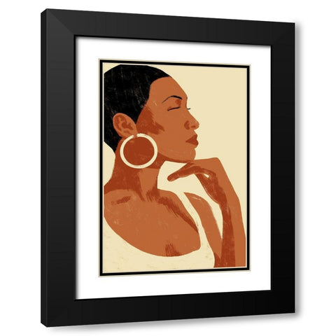 Pondering Princess Black Modern Wood Framed Art Print with Double Matting by Prime, Marcus