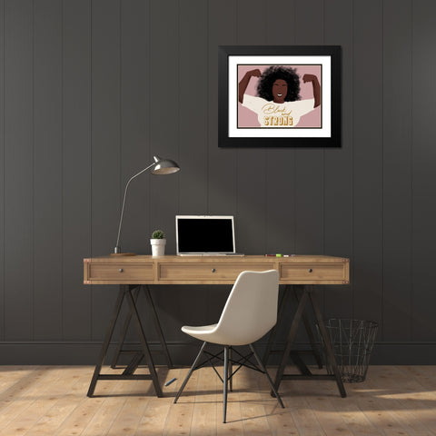 Black And Strong Black Modern Wood Framed Art Print with Double Matting by Prime, Marcus