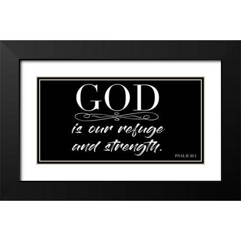 Refuge And Strength Black Modern Wood Framed Art Print with Double Matting by Prime, Marcus