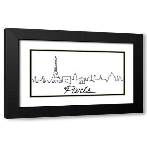 Squiggly Paris 1 Black Modern Wood Framed Art Print with Double Matting by Prime, Marcus