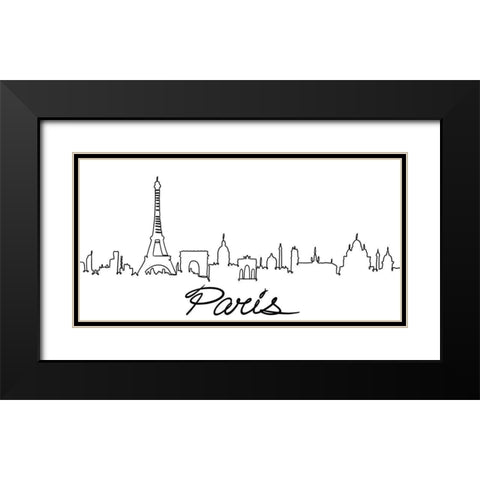 Squiggly Paris 1 Black Modern Wood Framed Art Print with Double Matting by Prime, Marcus