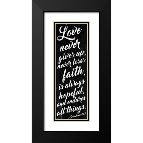 Love Never Black Black Modern Wood Framed Art Print with Double Matting by Villa, Mlli