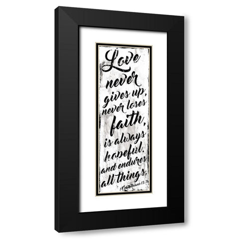 Love Never White Black Modern Wood Framed Art Print with Double Matting by Villa, Mlli