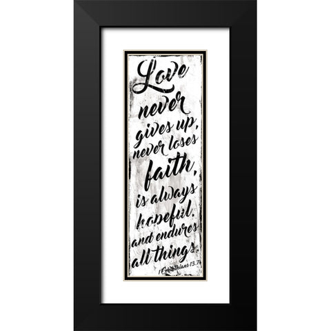 Love Never White Black Modern Wood Framed Art Print with Double Matting by Villa, Mlli