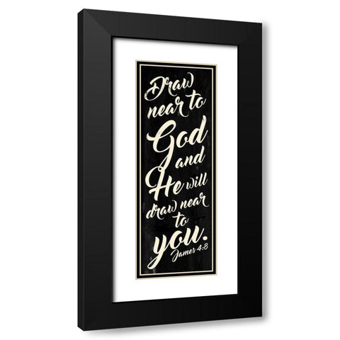 Draw Near Cream Black Modern Wood Framed Art Print with Double Matting by Villa, Mlli
