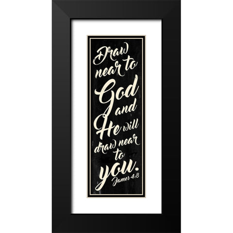 Draw Near Cream Black Modern Wood Framed Art Print with Double Matting by Villa, Mlli