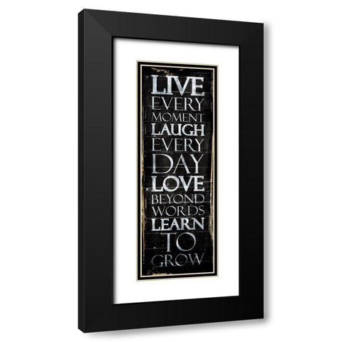 Live Laugh Love Learn Black Modern Wood Framed Art Print with Double Matting by Villa, Mlli