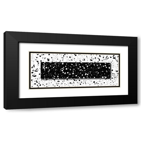 Black White Speckles Black Modern Wood Framed Art Print with Double Matting by Villa, Mlli