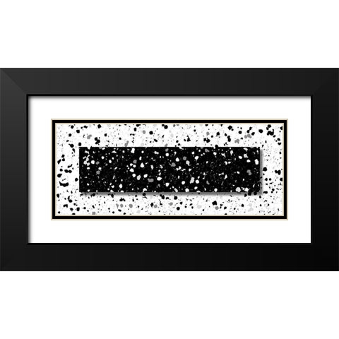 Black White Speckles Black Modern Wood Framed Art Print with Double Matting by Villa, Mlli