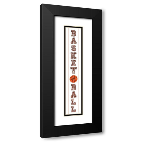 Basketball Banner Black Modern Wood Framed Art Print with Double Matting by Villa, Mlli
