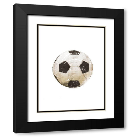 Soccer Black Modern Wood Framed Art Print with Double Matting by Villa, Mlli