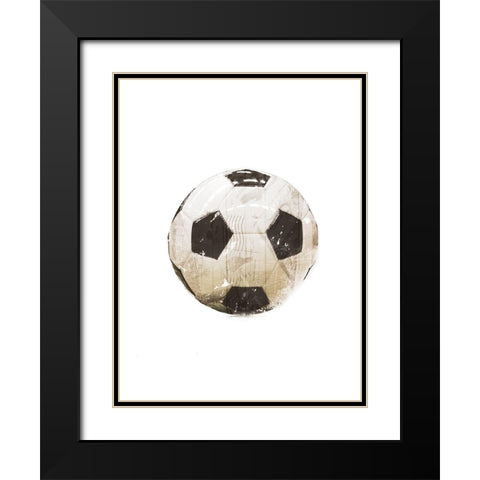 Soccer Black Modern Wood Framed Art Print with Double Matting by Villa, Mlli