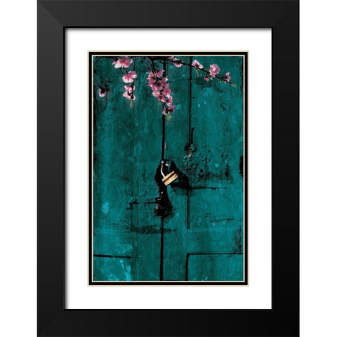 Door And Flowers Black Modern Wood Framed Art Print with Double Matting by Villa, Mlli