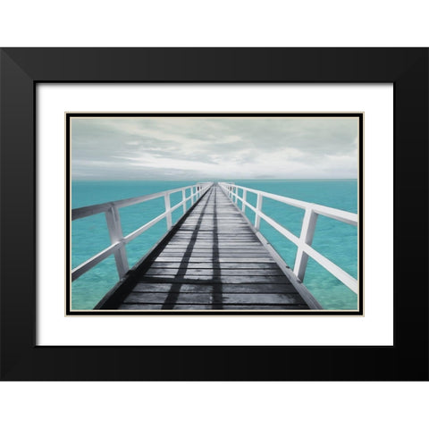 Dock out Black Modern Wood Framed Art Print with Double Matting by Villa, Mlli