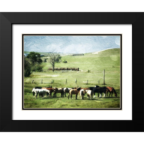 Round Them Up Again Black Modern Wood Framed Art Print with Double Matting by Villa, Mlli