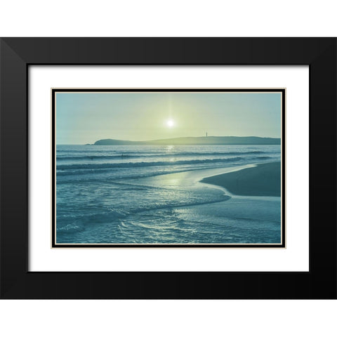 Soft Beach Sun Black Modern Wood Framed Art Print with Double Matting by Villa, Mlli