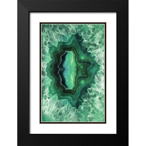 Emerald Look Black Modern Wood Framed Art Print with Double Matting by Villa, Mlli