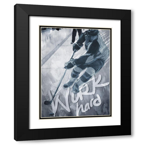 Work Hard Black Modern Wood Framed Art Print with Double Matting by Villa, Mlli
