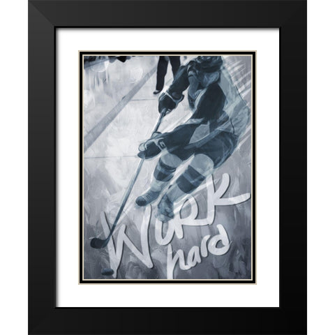 Work Hard Black Modern Wood Framed Art Print with Double Matting by Villa, Mlli