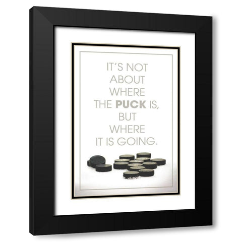 Pucks Going Black Modern Wood Framed Art Print with Double Matting by Villa, Mlli