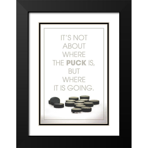 Pucks Going Black Modern Wood Framed Art Print with Double Matting by Villa, Mlli