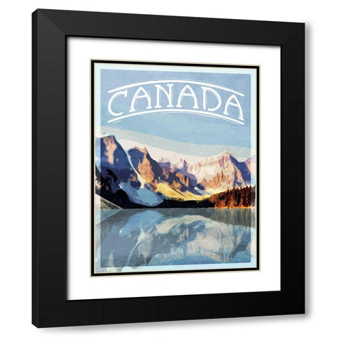 Canada Mountains Black Modern Wood Framed Art Print with Double Matting by Villa, Mlli