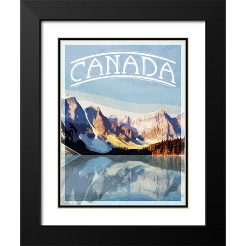 Canada Mountains Black Modern Wood Framed Art Print with Double Matting by Villa, Mlli