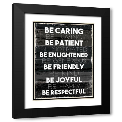 Be Caring Black Modern Wood Framed Art Print with Double Matting by Villa, Mlli