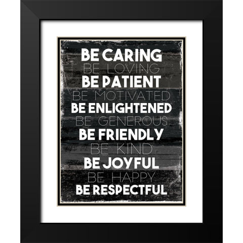 Be Caring Black Modern Wood Framed Art Print with Double Matting by Villa, Mlli